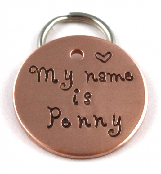 My Name is -  Dog Tag - Personalized handstamped Pet Tag