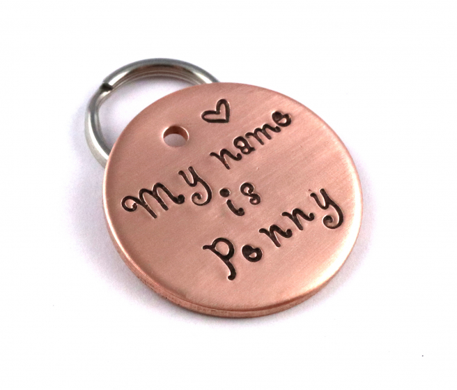 My Name is -  Dog Tag - Personalized handstamped Pet Tag