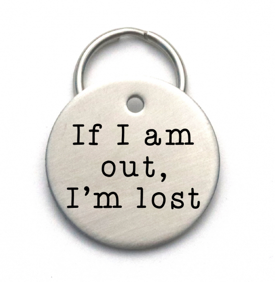 If I Am Out, I'm Lost Dog Tag -  Engraved Stainless Steel Custom Pet ID