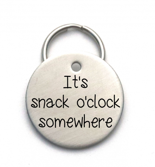 It's Snack O'clock Somewhere Dog Tag - Funny Custom Pet ID